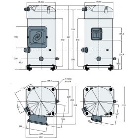 ابعاد کمپرسور SM160 اسکرال دانفوس