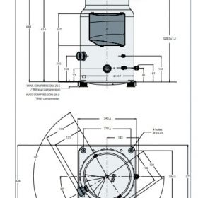ابعاد کمپرسور SM185 اسکرال دانفوس