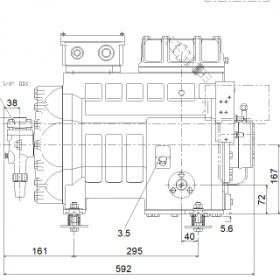 ابعاد کمپرسور کمپرسور کوپلند 5 اسب بخار