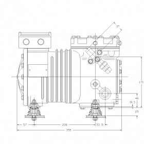 ابعاد کمپرسور کمپرسور کوپلند 1.5 اسب بخار