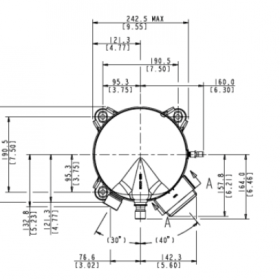 ابعاد کمپرسور اسکرال کوپلند ZR108 سه فاز