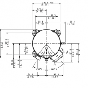 ابعاد کمپرسور اسکرال کوپلند ZR125 سه فاز