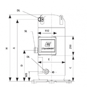 ابعاد کمپرسور اسکرال کوپلند ZR310 سه فاز
