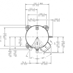 ابعاد کمپرسور اسکرال کوپلند ZR94 سه فاز