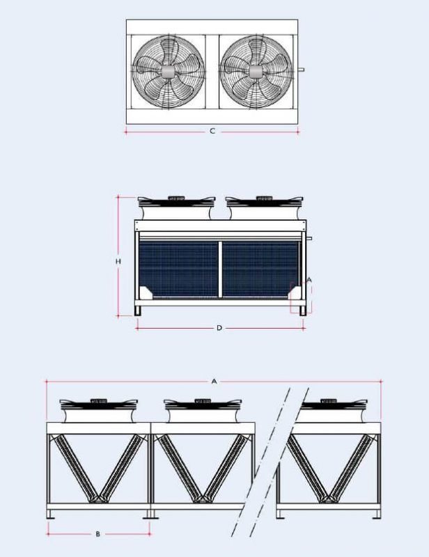 ابعاد کندانسور سری TKV