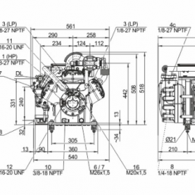 ابعاد کمپرسور دو مرحله ای 20 اسب بخار بیتزر