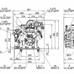 ابعاد کمپرسور دو مرحله ای 15 اسب بخار بیتزر