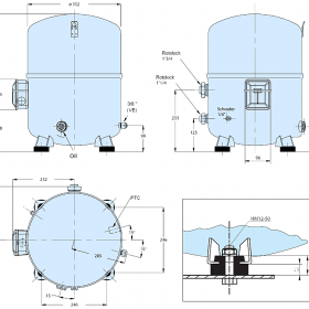 ابعاد کمپرسور NTZ271 منیروپ دانفوس