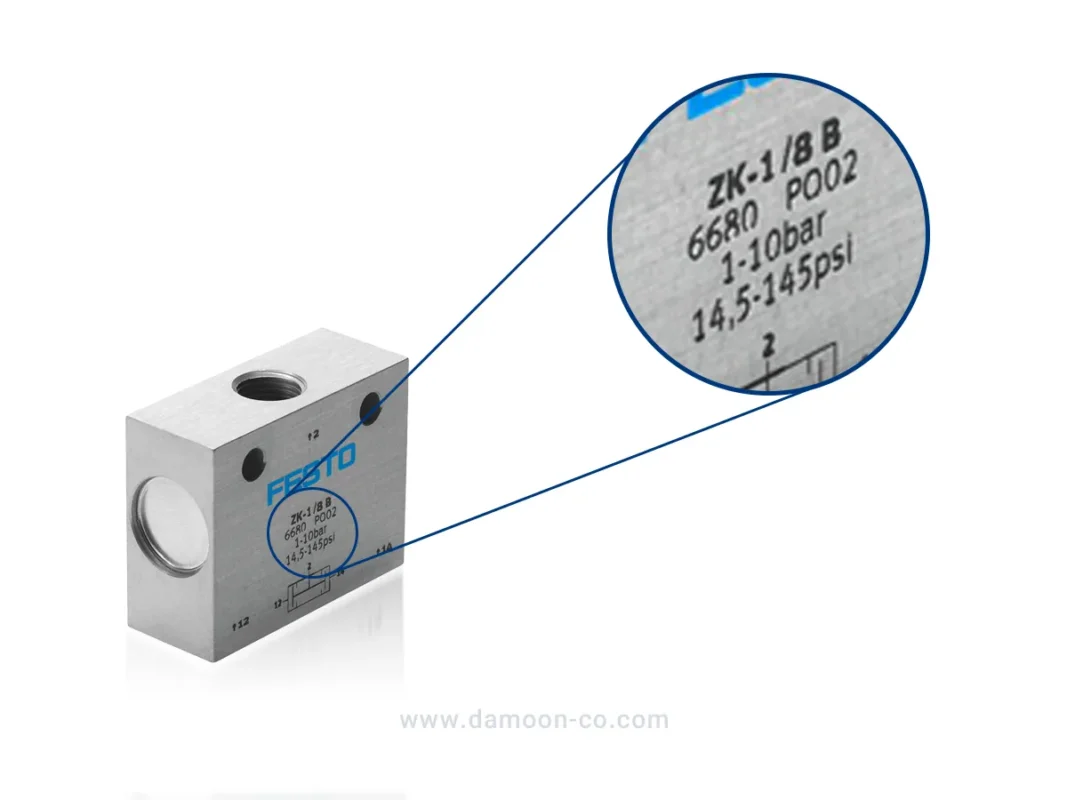 کد روی شیر پنوماتیک